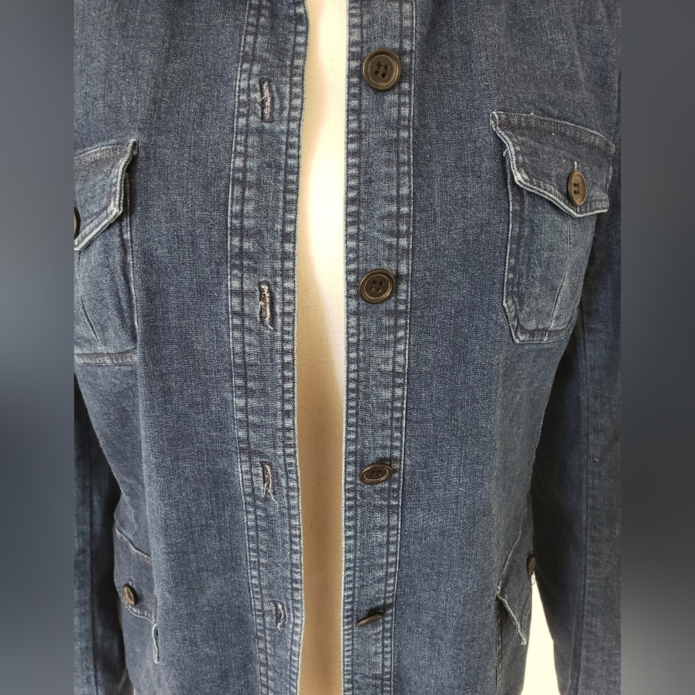 Denim Button Front Jacket - Picture 2 of 5